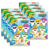 Crayola Coloring Books, Baby Shark, 96 Pages, Pack Of 8 Books