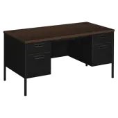 HON® Metro 60""W Classic Double-Pedestal Computer Desk, Mocha/Black