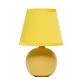 Simple Designs  Mini Ceramic Globe Table Lamp, 8.66""H, Yellow