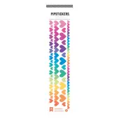 Pipsticks Decorative Stickers, 2"" x 8"", Prismatic Hearts