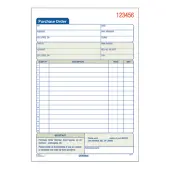 Adams® Carbonless Purchase Order Book, 5 9/16"" x 8 7/16"", 3-Part, 50 Set Pad