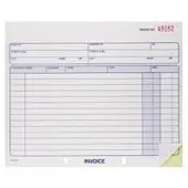 Adams® Invoice Books, 2-Part, 7 1/4"" x 8 7/16"", Multicolor, 50 Sets Per Book, 1 Book