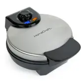 Nostalgia Electrics HomeCraft Round Belgian Waffle Maker, 7"", Stainless/Black