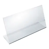 Azar Displays Acrylic L-Shaped Sign Holders, 3 1/2"" x 8 1/2"", Clear, Pack Of 10