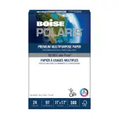 Boise® POLARIS® Premium Multi-Use Printer & Copy Paper, 1 Ream, White, Ledger (11"" x 17""), 500 Sheets Per Ream, 24 Lb, 92 Brightness, FSC® Certified