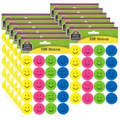 Teacher Created Resources® Stickers, Happy Faces, 120 Stickers Per Pack, Set Of 12 Packs