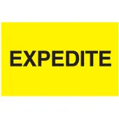 Tape Logic Preprinted Special Handling Labels, DL2381, ""Expedite"", 5"" x 3"", Bright Yellow, Roll Of 500