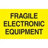 Tape Logic Preprinted Special Handling Labels, DL2441, ""Fragile Electronic Equipment"", 5"" x 3"", Bright Yellow, Roll Of 500