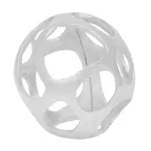 Anji Mountain Decorative Cast Silver Sphere, 4""H x 4""W x 4""D, Silver