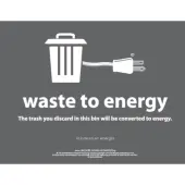 Recycle Across America Waste-To-Energy Standardized Recycling Labels, WTE-8511, 8 1/2"" x 11"", Charcoal
