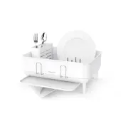simplehuman Steel Frame Dish Rack, 7-1/2""H x 15""W x 15-1/2""D, White