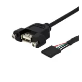 StarTech.com 1 ft Panel Mount USB Cable - USB A to Motherboard Header Cable F/F - Connect a panel-mountable USB port to your motherboard header.