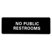 Alpine No Public Restrooms Signs, 3"" x 9"", Black, Pack Of 15 Signs