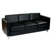 Office Star™ Avenue Six Pacific Sofa, Black/Silver
