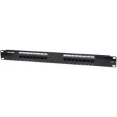 Intellinet Patch Panel, Cat6, UTP, 16-Port, 1U, Black - Patch panel - CAT 6 - UTP - RJ-45 X 16 - black - 1U - 19""