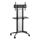 Safco® Impromptu Flat-Panel TV Cart, 65 1/2""H x 38""W x 20""D, Black