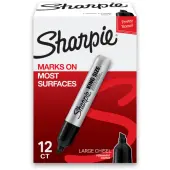 Sharpie® King-Size™ Permanent Markers, Black, Pack Of 12