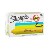 Sharpie® Tank Style Highlighters, Chisel Tip, Yellow, Box of 12