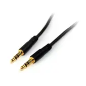 StarTech.com 1 ft. (0.3 m) 3.5mm Audio Cable - 3.5mm Slim Audio Cable - Gold Plated Connectors - Male/Male - MU1MMS