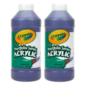 Crayola Portfolio Series Acrylic Paint, 16 oz., Violet, Pack Of 2