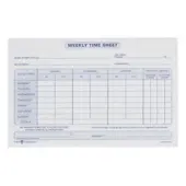 TOPS® Weekly Timesheet Form, 5.5"" x 8.5"", White/Blue, 100 Sheets Per Pad, 2 Pads Per Pack