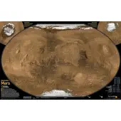 National Geographic Destination Mars: 2-Sided Map, Laminated, 31.25"" x 20.25""