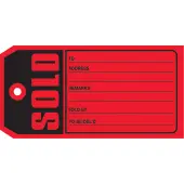 Partners Brand ""Sold"" Tags, #5, 4 3/4"" x 2 3/8"", Red, Box Of 500