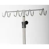 Medline IV Stand 8-Hook Rake, Stainless Steel