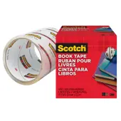 Scotch Book Tape - 15 yd Length x 4"" Width - 3"" Core - Clear - Acrylic - Crack Resistant - For Repairing, Reinforcing, Protecting, Covering - 1 Roll