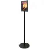 Deflecto Double-Sided Sign Stand, 56""H x 12 9/10""W x 12 9/10""D, Black