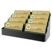 Deflecto 8-Compartment Business Card Holder, 3 7/8""H x 7 7/8""W x 3 5/8""D, Black