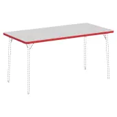Lorell® Classroom Rectangular Activity Table Top, 60""W x 30""D, Gray Nebula/Red
