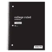 Just Basics® Spiral Notebook, 8"" x 10-1/2"", College Ruled, 70 Sheets, Black