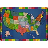 Flagship Carpets My America Doodle Map Rug, 6'H x 8'4""W
