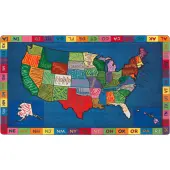 Flagship Carpets My America Doodle Map Rug, 6'H x 8'4""W