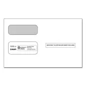 ComplyRight® Double-Window Envelopes For 2-Up 1099 Tax Forms, 5-5/8"" x 9"", Moisture-Seal, White, Pack Of 100 Envelopes