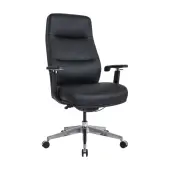 WorkPro® Momentum Ergonomic Vegan Leather High-Back Active Chair, Black/Chrome, BIFMA Compliant