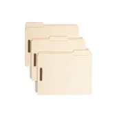 Smead® Reinforced Tab Fastener Folders With Two Fasteners, 1/3 Cut, Letter Size, Manila, Pack Of 50 (14537)