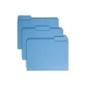 Smead® Color File Folders, Letter Size, 1/3 Cut, Blue, Box Of 100 (12043)