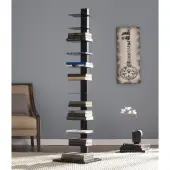 SEI Furniture Spine Tower Shelf, 65 1/4""H x 15 3/4""W x 16""D, Black