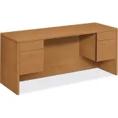 HON® Box/File Kneespace 60""W Computer Desk Credenza, Harvest
