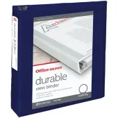 Office Depot® Brand Durable View 3-Ring Binder, 2"" Round Rings, Blue