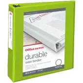 Office Depot® Brand Durable View 3-Ring Binder, 2"" Round Rings, Green