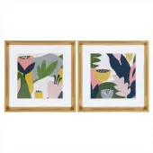 Uniek Kate And Laurel Calter Framed Print Under Glass Art Prints, 15-1/2"" x 15-1/2"", Myriam's Garden, Set Of 2