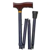 DMI® Fancy Adjustable Derby-Top Folding Cane, 37"", Blue Ice