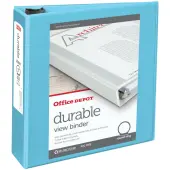 Office Depot® Brand Durable View 3-Ring Binder, 3"" Round Rings, Jeweler Blue