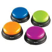 Learning Resources Plastic Answer Buzzers, 3-1/2"", Assorted Colors, Pack Of 4 Buzzers