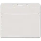 Advantus PVC-Free Horizontal Badge Holder - Support 4"" x 3"" Media - Horizontal - Polypropylene - 50 / Pack - Clear