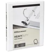 Office Depot® Brand Heavy-Duty View 3-Ring Binder, 1/2"" D-Rings, White
