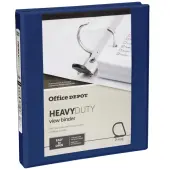 Office Depot® Heavy-Duty View 3-Ring Binder, 1"" D-Rings, 49% Recycled, Navy